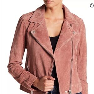Blank NYC Real Suede Leather Jacket (Coral Cedar)